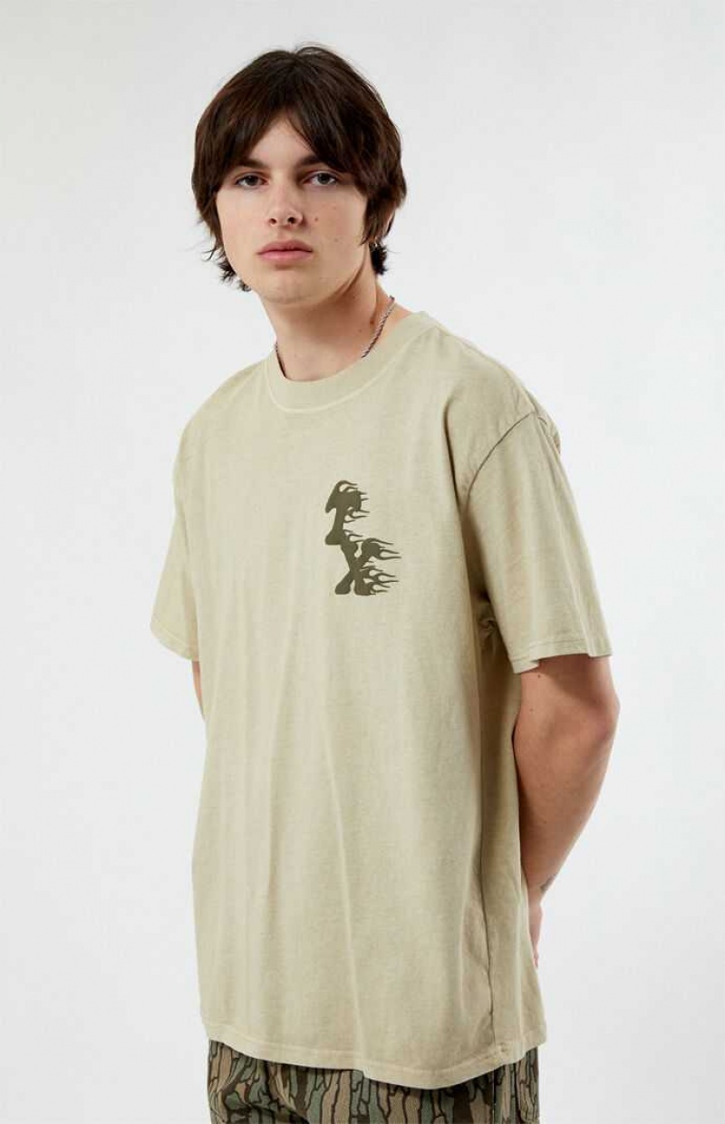 TAN PacSun Texas On Fire T-Shirt | YCLJVOH-48