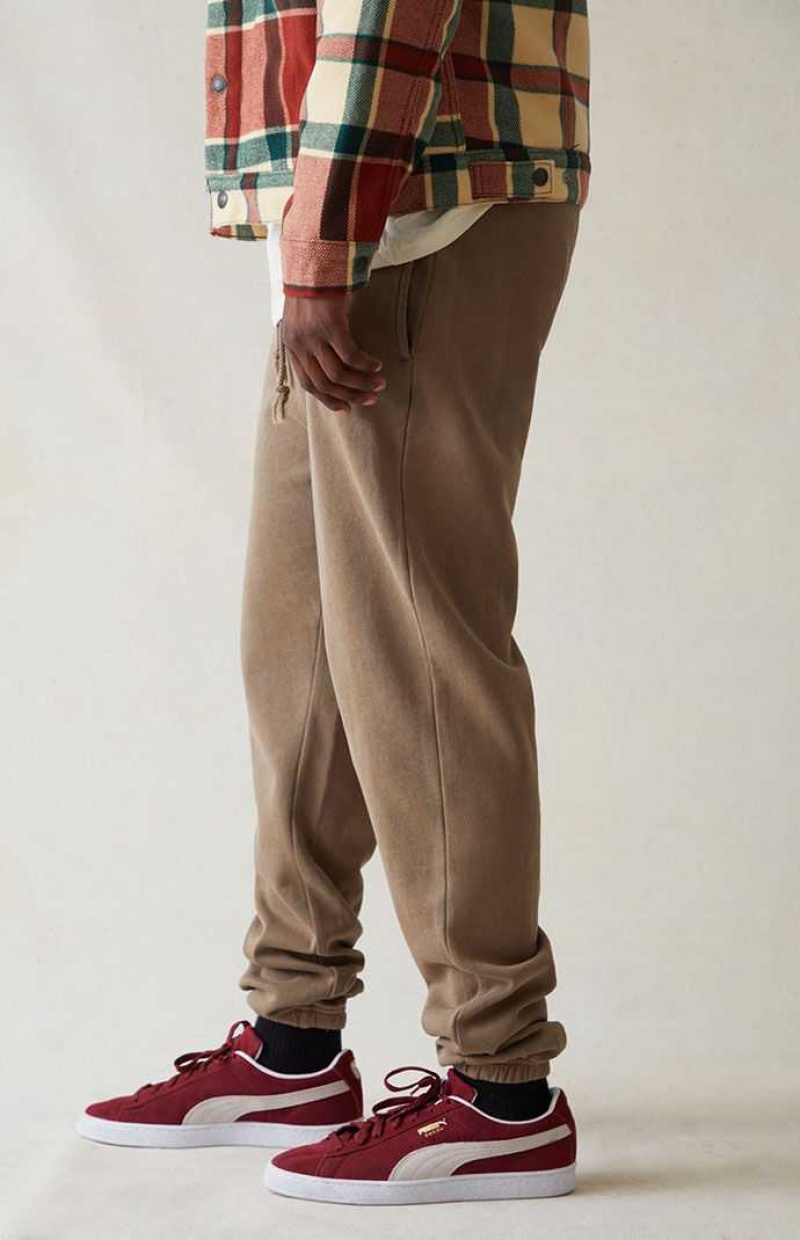 TAN PacSun Washed Tan Sweatpants | AVSWKDO-38