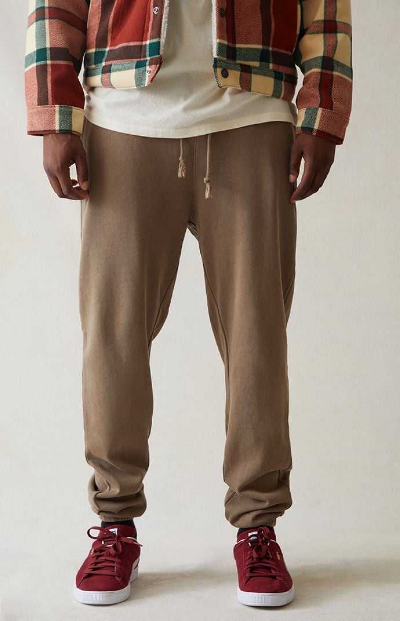 TAN PacSun Washed Tan Sweatpants | AVSWKDO-38