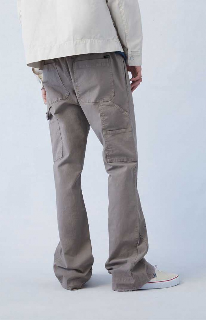 TAUPE PacSun Eco Stretch Canvas Khaki Slim Bootcut Pants | HLJUZCF-68