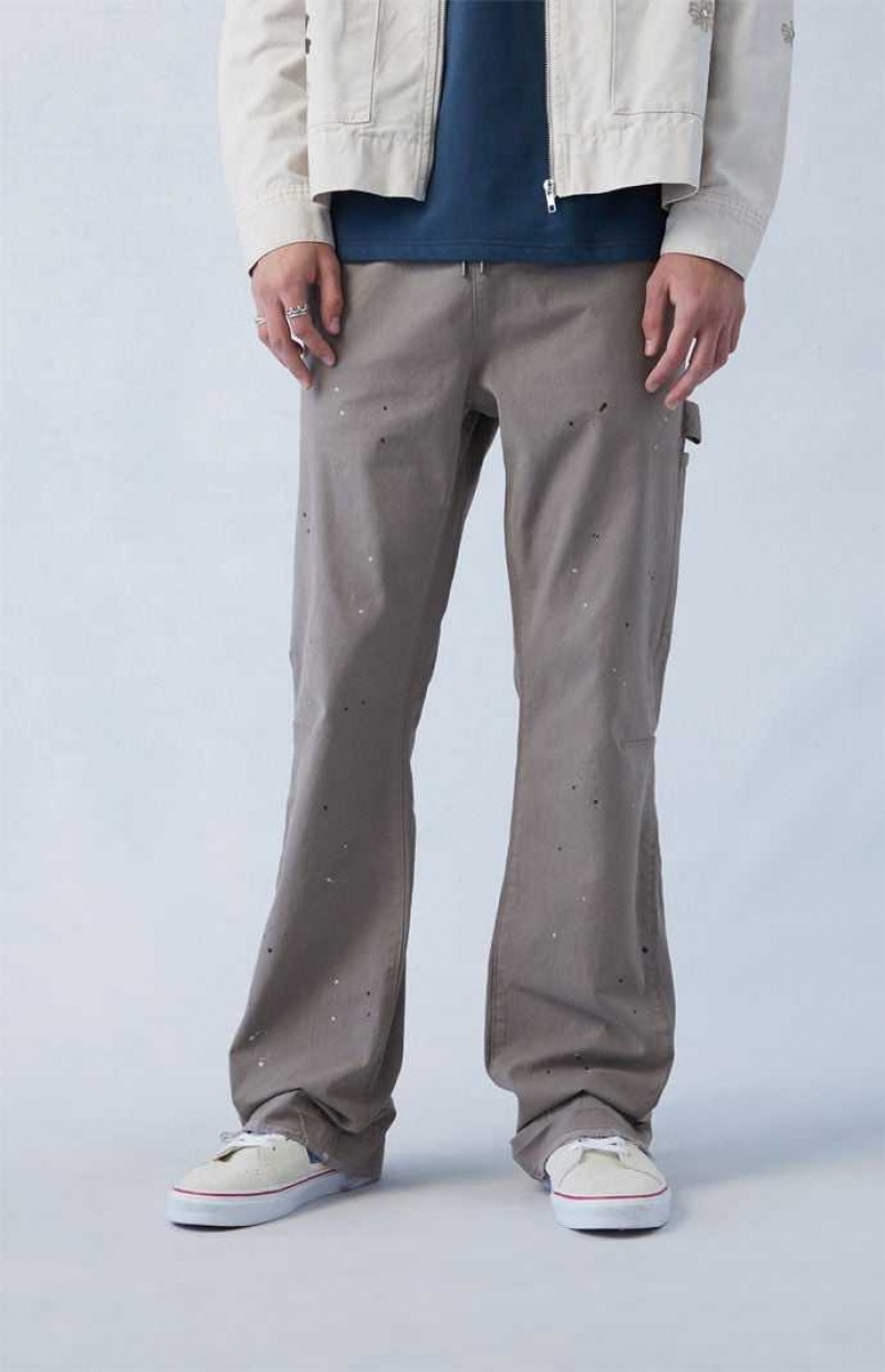 TAUPE PacSun Eco Stretch Canvas Khaki Slim Bootcut Pants | HLJUZCF-68