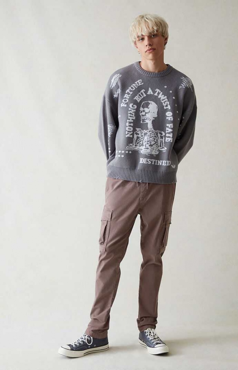 TAUPE PacSun Eco Stretch Canvas Taupe Slim Cargo Pants | RNKDYZP-89