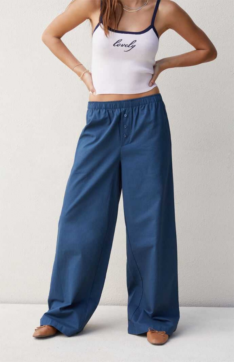 TEAL PacSun Beverly & Beck Linen Boxer Pants | MOGEWSA-20