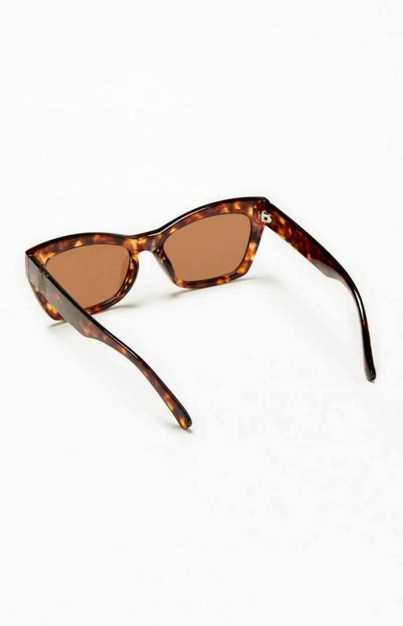 TORTOISE PacSun Square Cat Eye Sunglasses | HRMZVQK-32