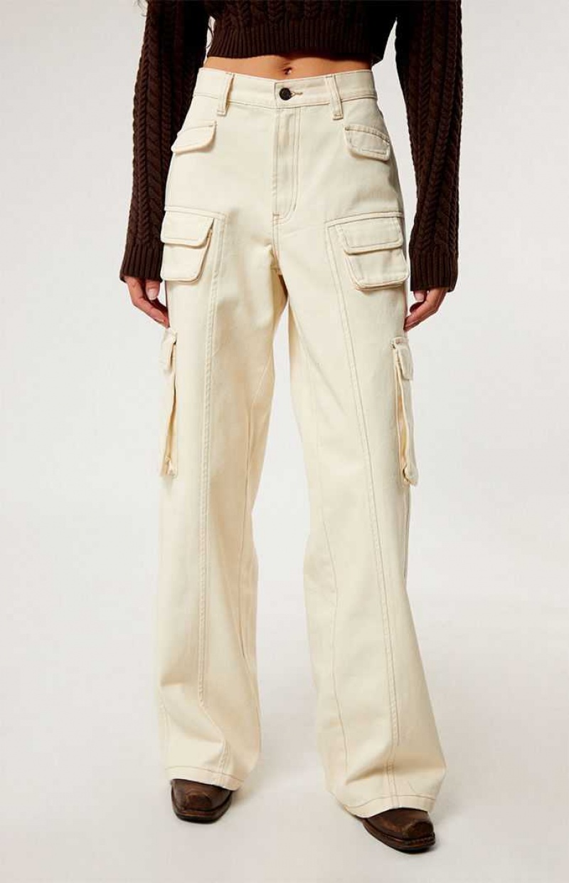 VANILLA PacSun Vanilla Mid Rise Baggy Cargo Pants | QVYKNFC-69