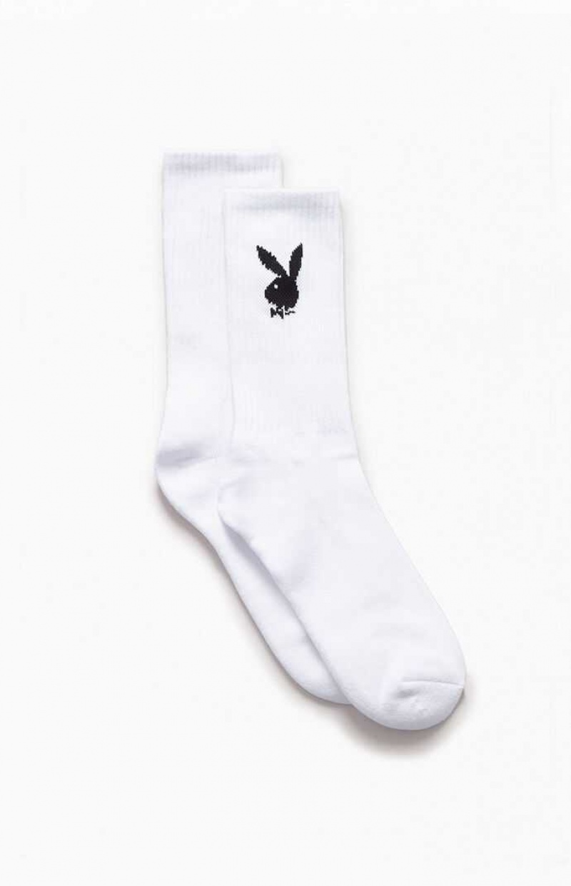 WHITE/BLACK PacSun Playboy By Crew Socks | BHVPGZY-86