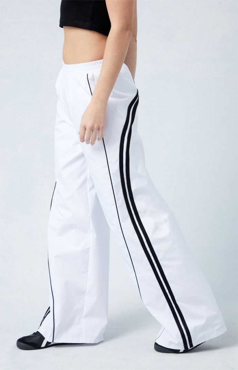 WHITE/BLACK PacSun Variegated Striped Track Pants | JPFDOWV-32