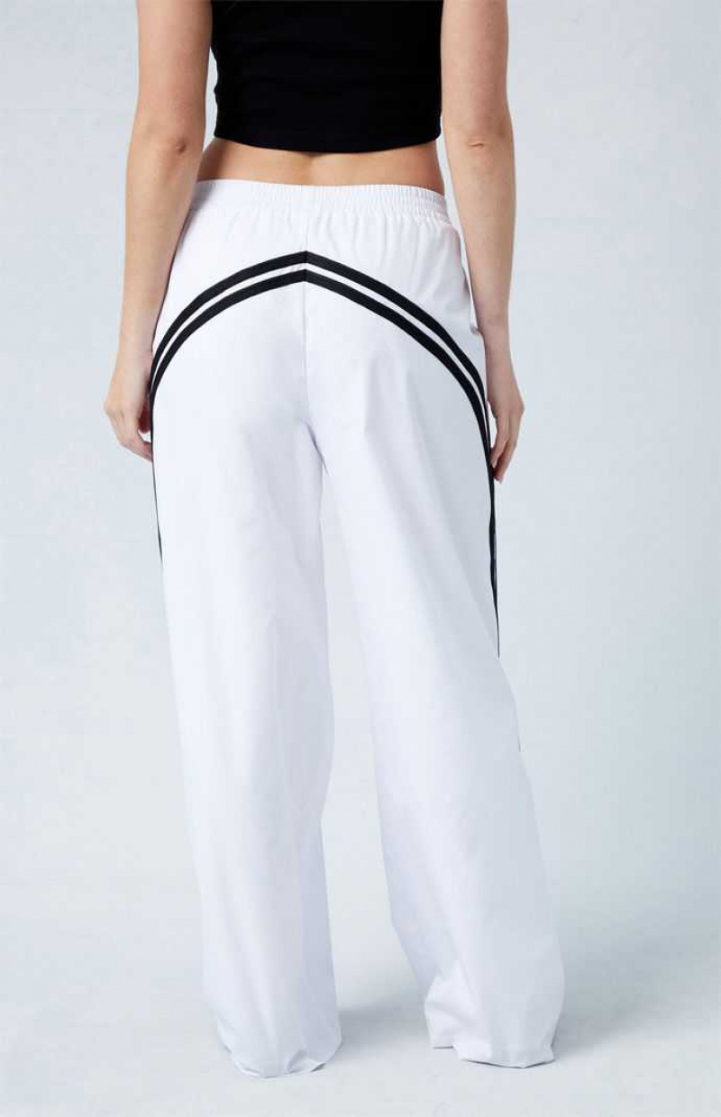 WHITE/BLACK PacSun Variegated Striped Track Pants | JPFDOWV-32