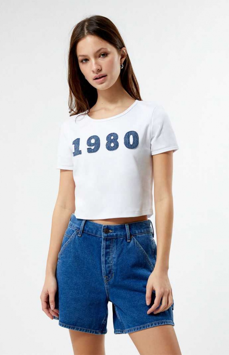 WHITE PacSun 1980 Denim T-Shirt | MDQXCPG-50