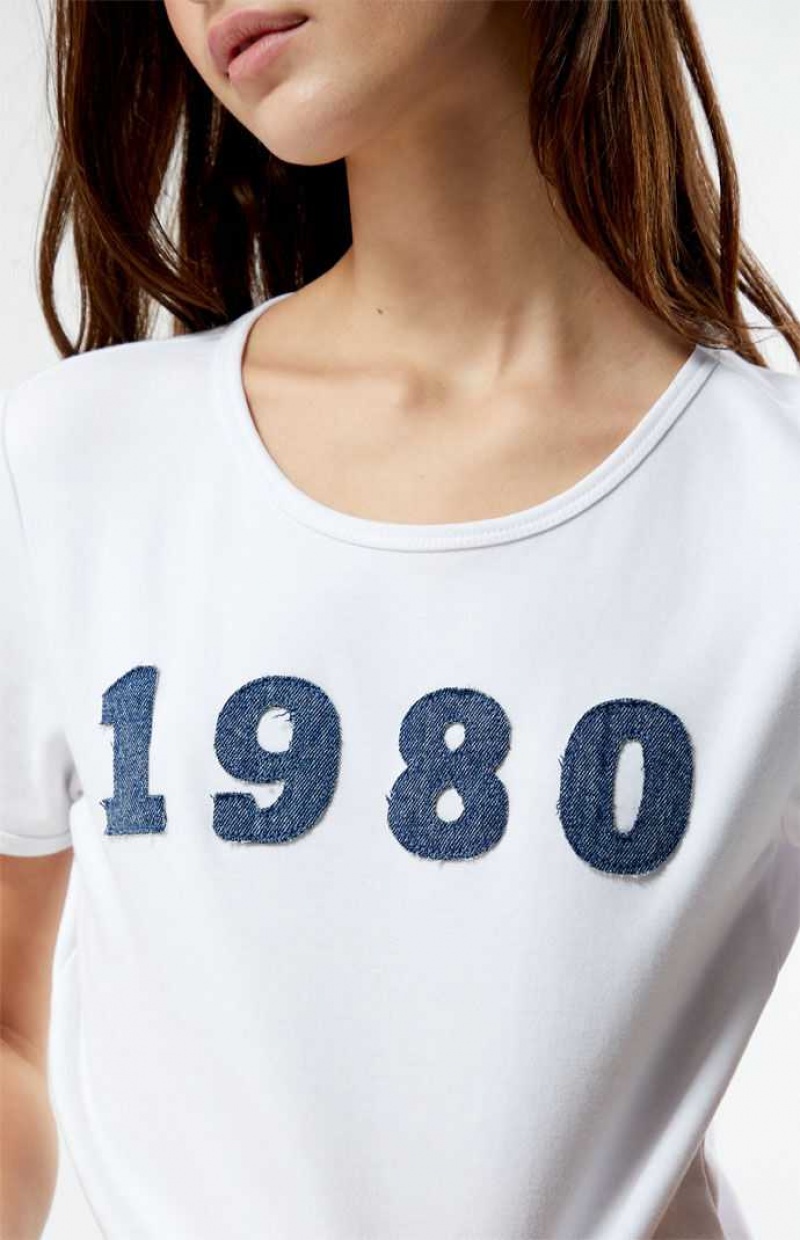 WHITE PacSun 1980 Denim T-Shirt | MDQXCPG-50