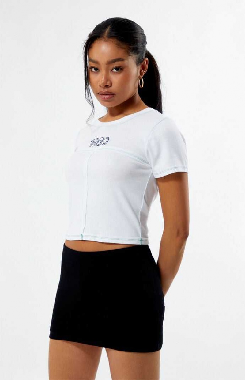 WHITE PacSun 1980 Seamed T-Shirt | WOHAJQL-20