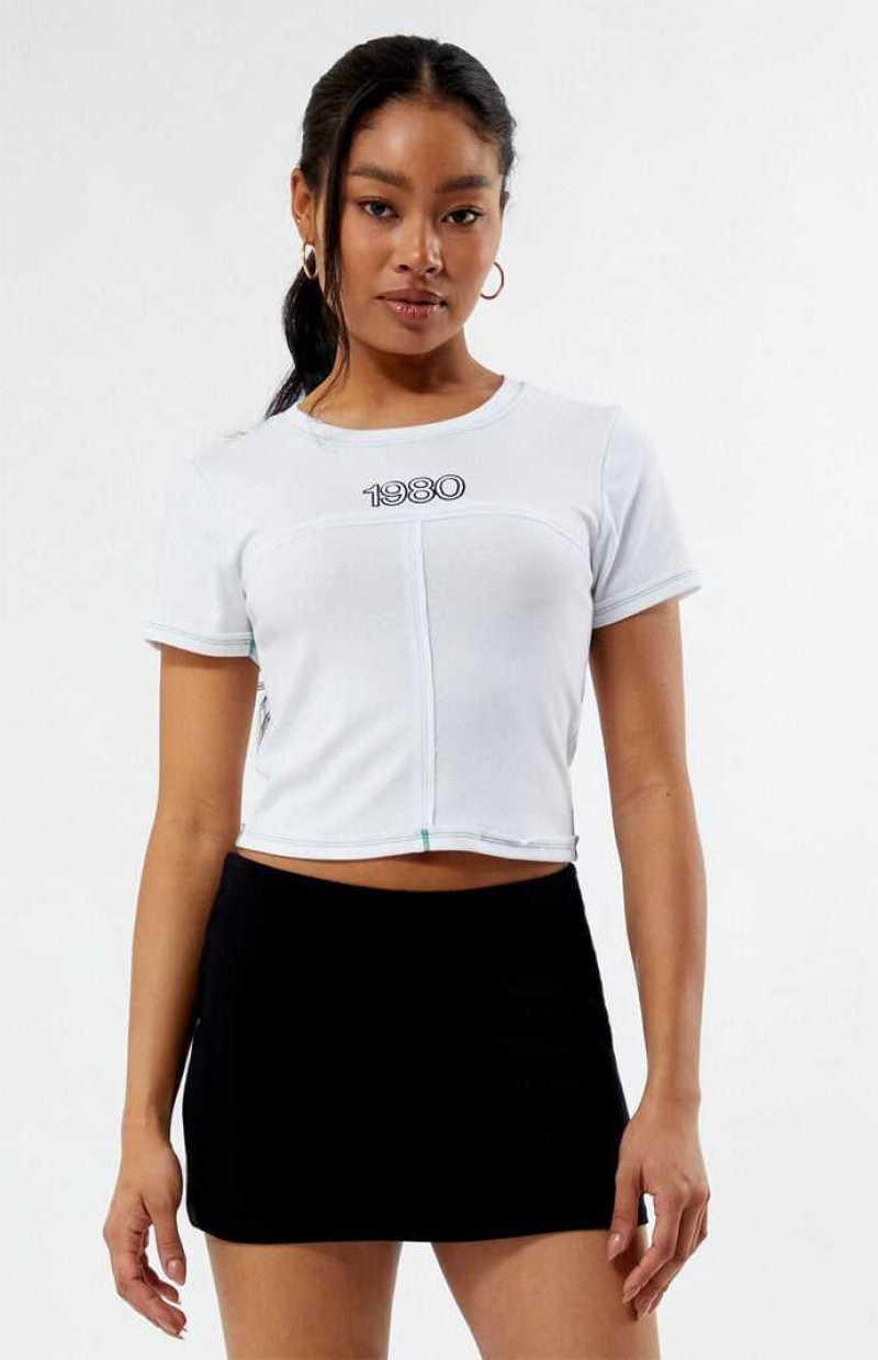 WHITE PacSun 1980 Seamed T-Shirt | WOHAJQL-20