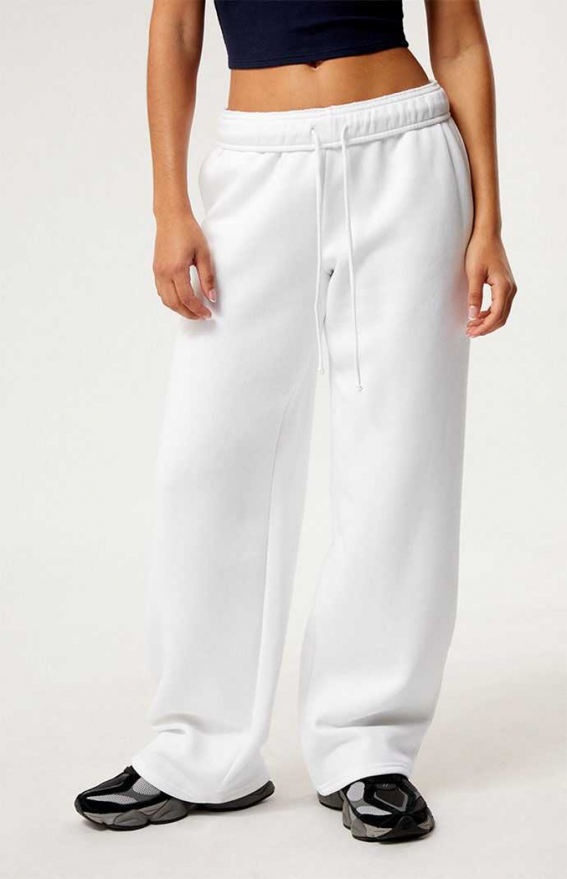 WHITE PacSun Bar Harbor Wide Leg Sweatpants | OFRZVCH-34