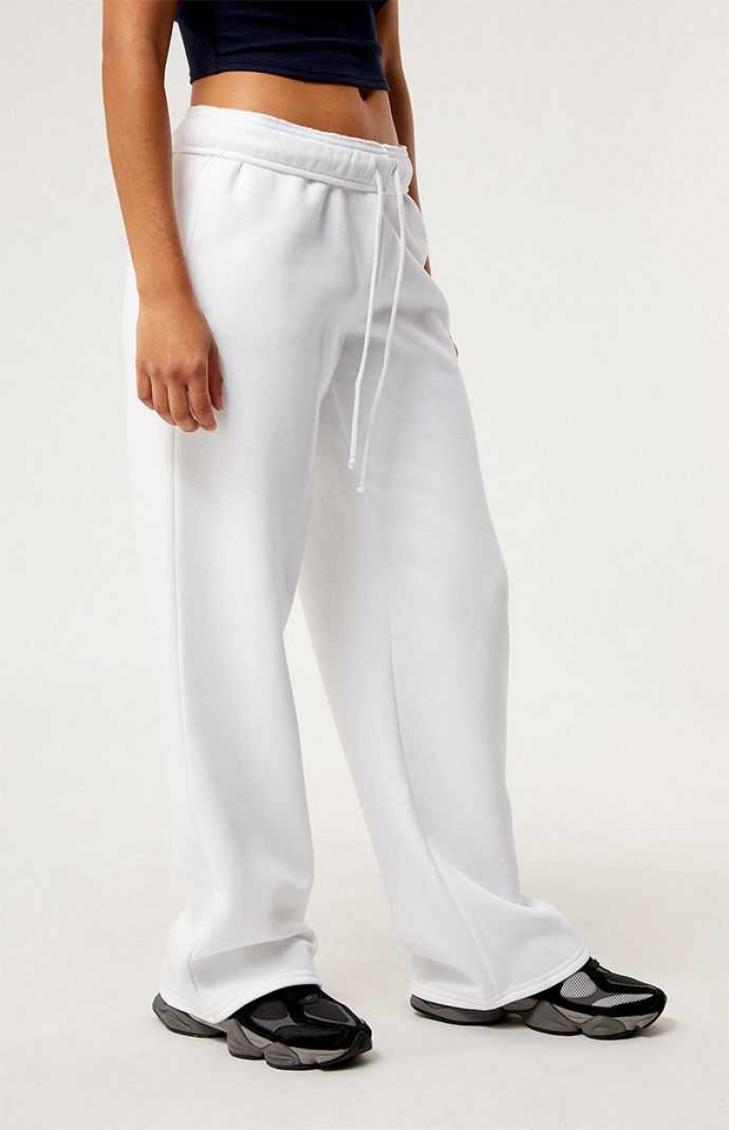 WHITE PacSun Bar Harbor Wide Leg Sweatpants | OFRZVCH-34