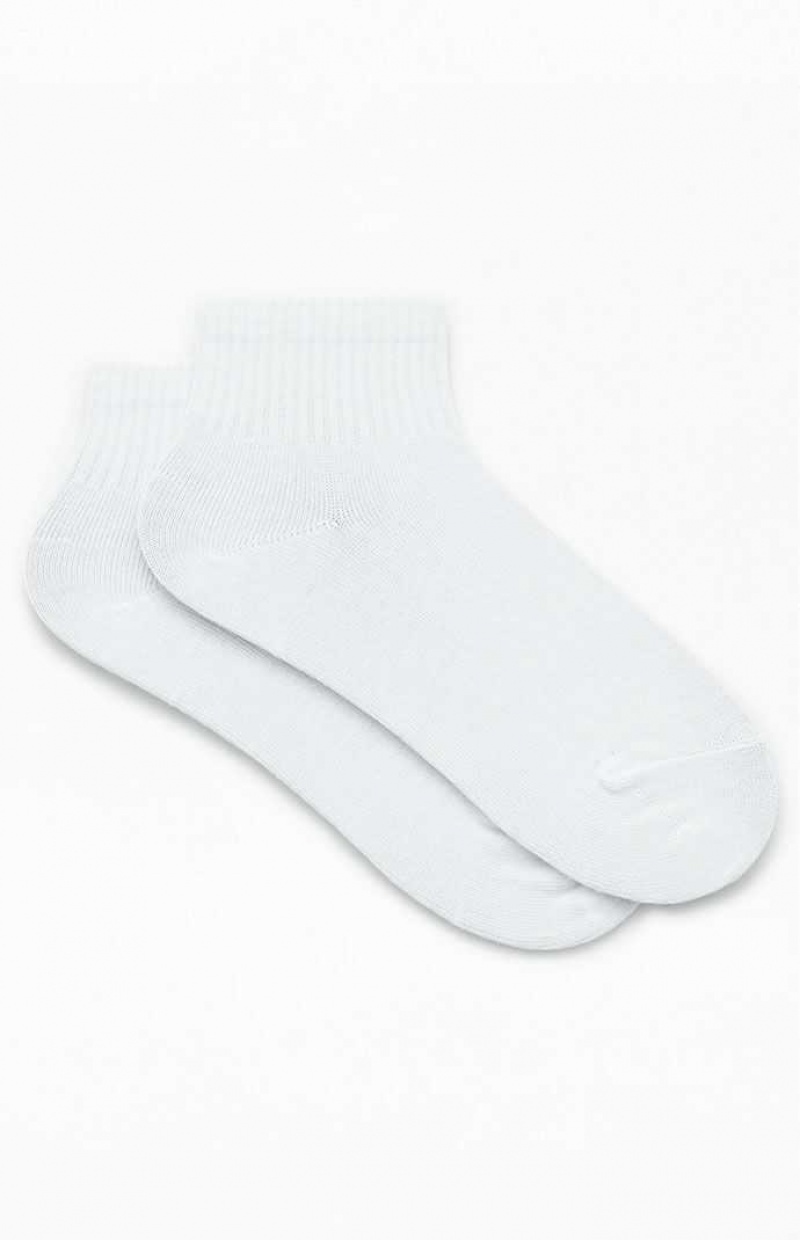 WHITE PacSun Basic Quarter Socks | UHAWJKV-61