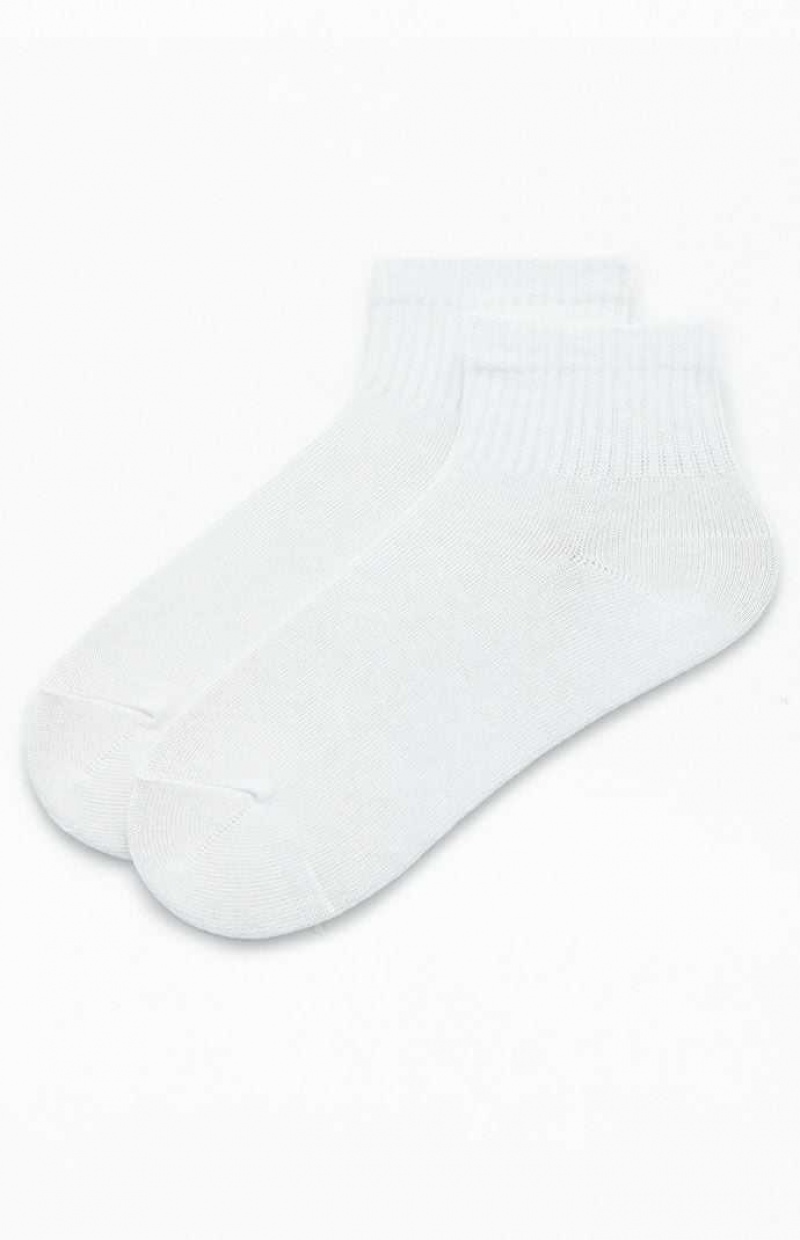 WHITE PacSun Basic Quarter Socks | UHAWJKV-61