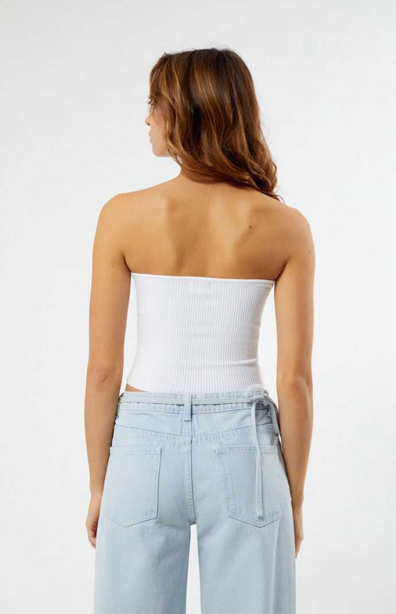 WHITE PacSun Basic Sweater Tube Top | UYNQZXO-52