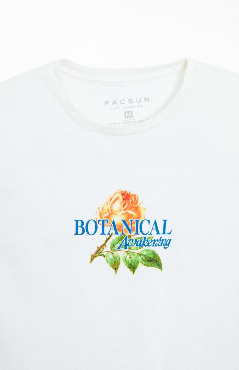 WHITE PacSun Botanical Awakening T-Shirt | VMHXGBQ-69