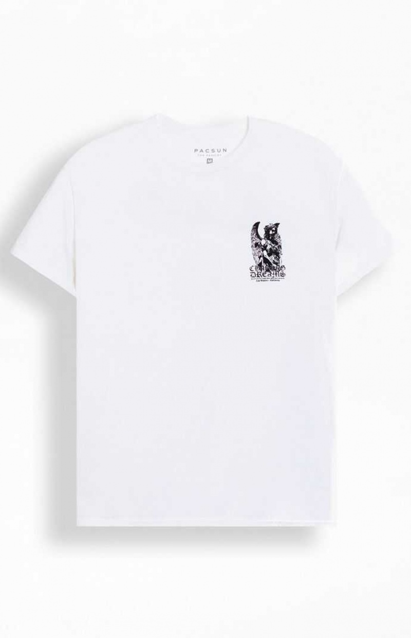 WHITE PacSun Chasing Dreams T-Shirt | MXVTZIS-50