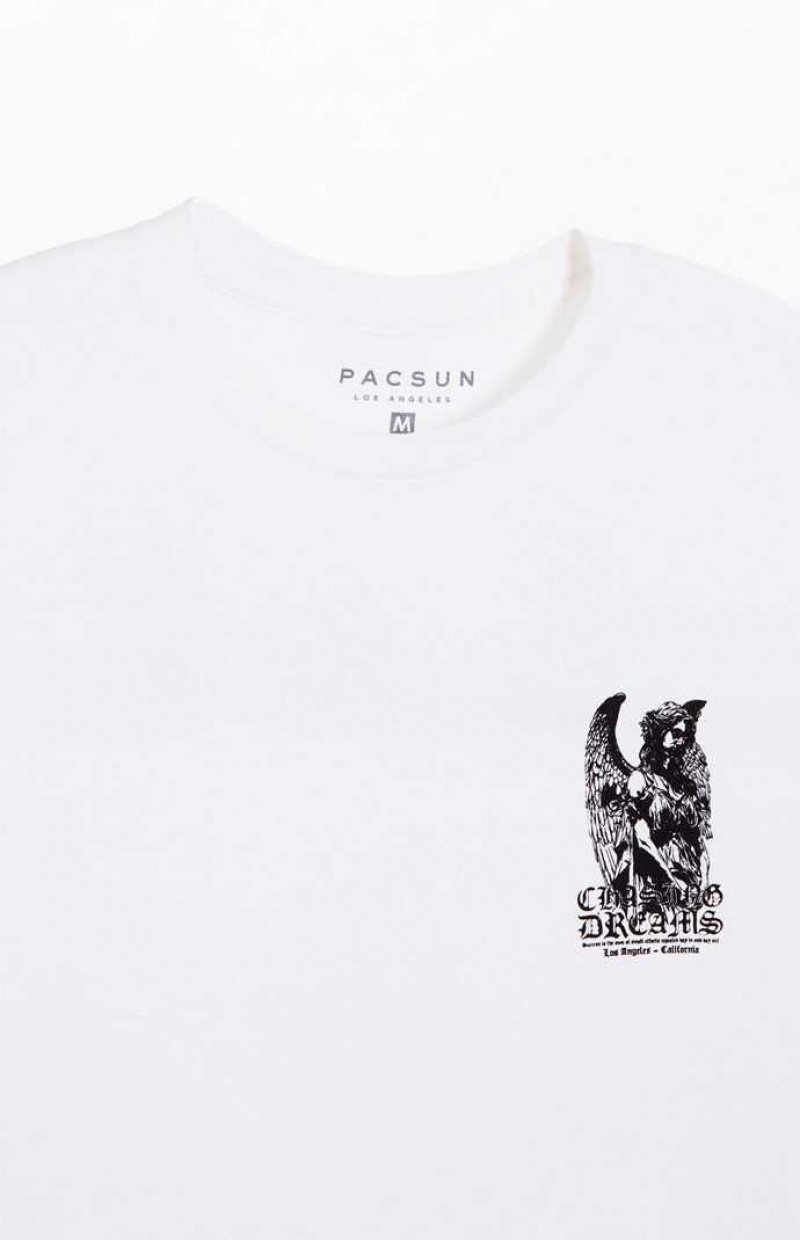 WHITE PacSun Chasing Dreams T-Shirt | MXVTZIS-50