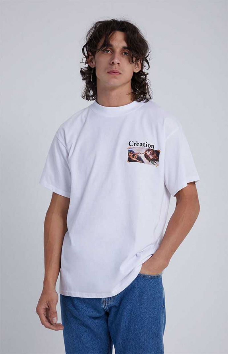 WHITE PacSun Creation Oversized T-Shirt | YFXZKPA-38