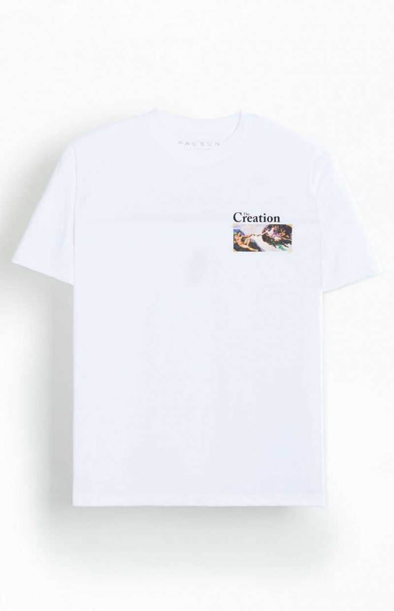 WHITE PacSun Creation Oversized T-Shirt | QZNPEFK-39