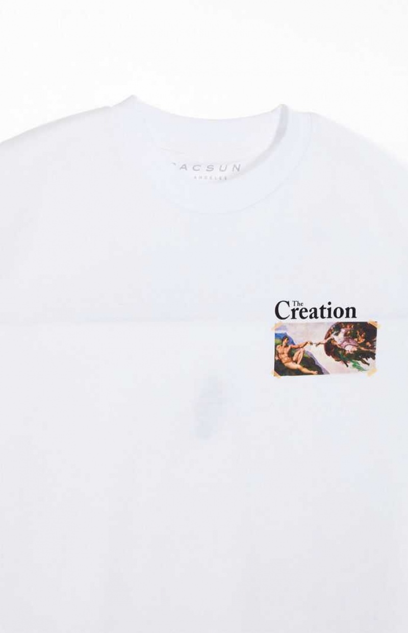 WHITE PacSun Creation Oversized T-Shirt | QZNPEFK-39