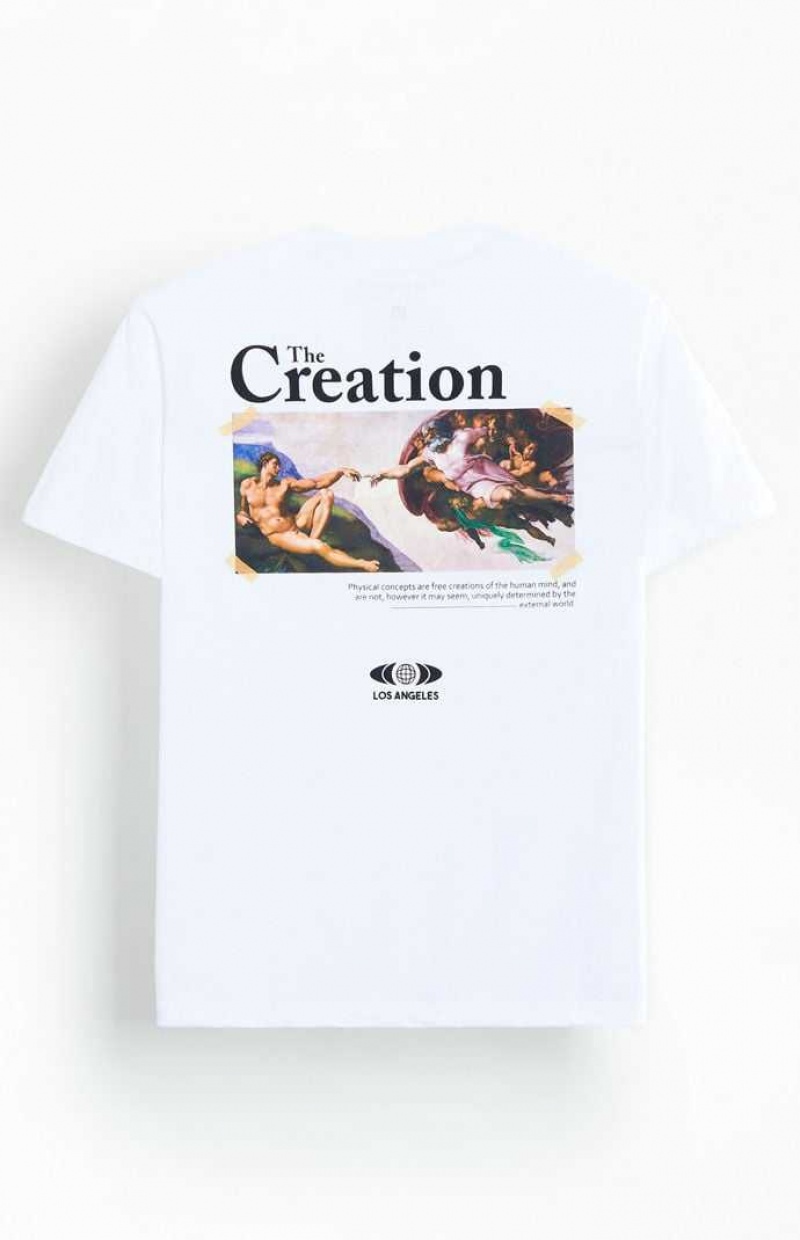 WHITE PacSun Creation Oversized T-Shirt | QZNPEFK-39