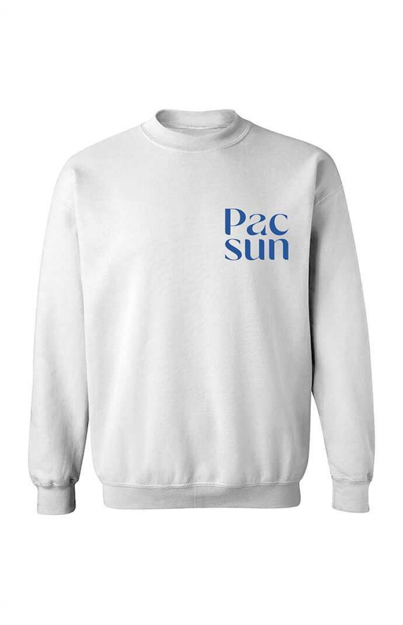 WHITE PacSun Crew Neck Sweatshirt | OEUJIGH-04