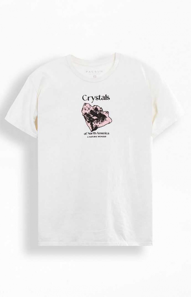 WHITE PacSun Crystals T-Shirt | DTFUPGI-37