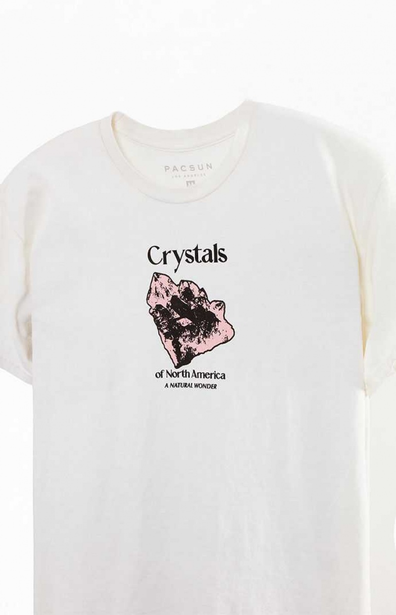 WHITE PacSun Crystals T-Shirt | DTFUPGI-37