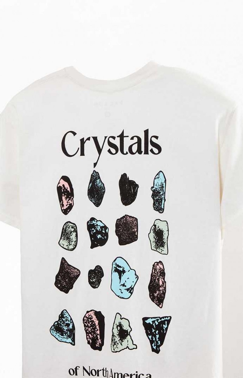 WHITE PacSun Crystals T-Shirt | DTFUPGI-37