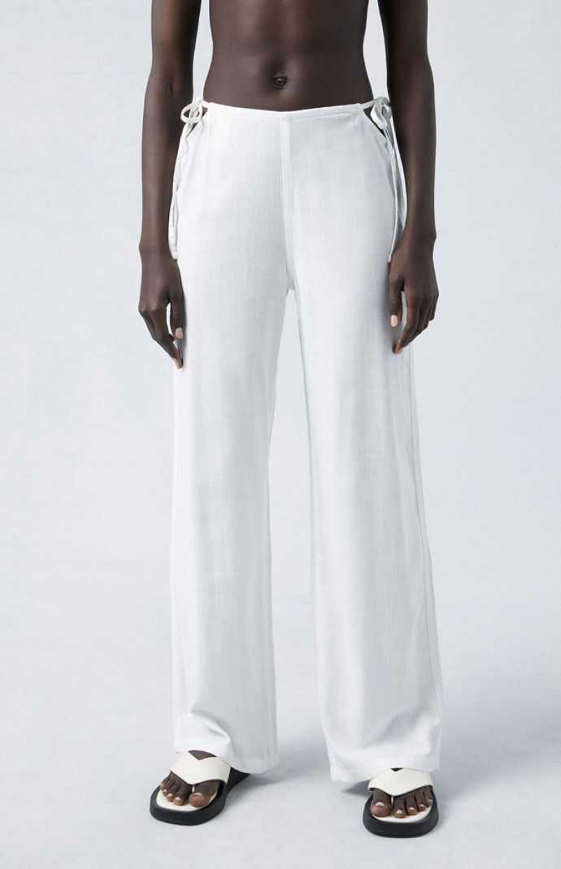 WHITE PacSun Cutout Drawstring Pants | BAWLDXN-46