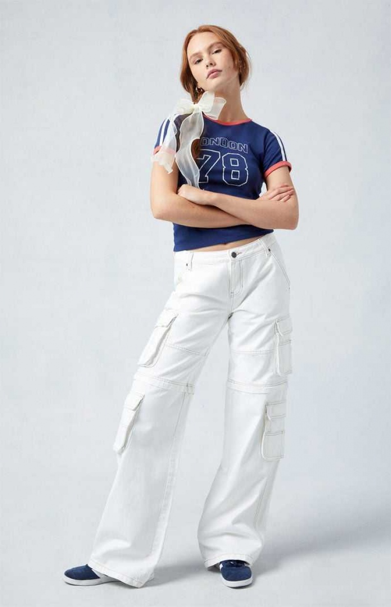 WHITE PacSun Eco White Low Rise Baggy Zip Off Pants | LZMWIPV-76