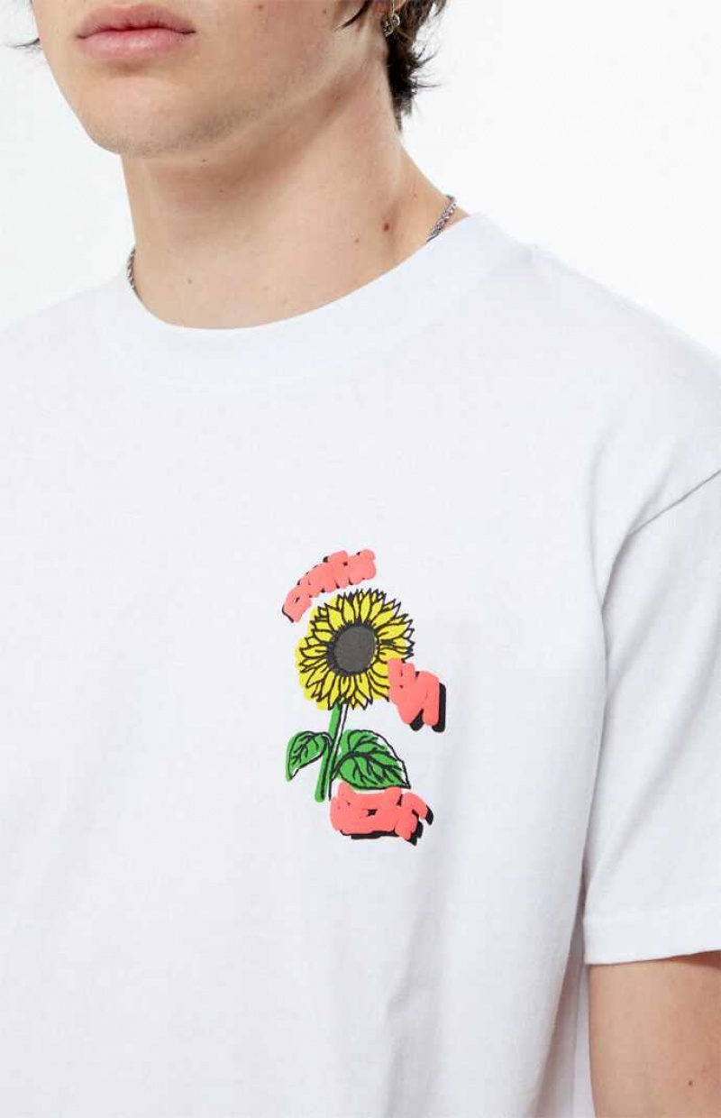 WHITE PacSun Express Ya Self Cropped T-Shirt | KCNOJHW-72