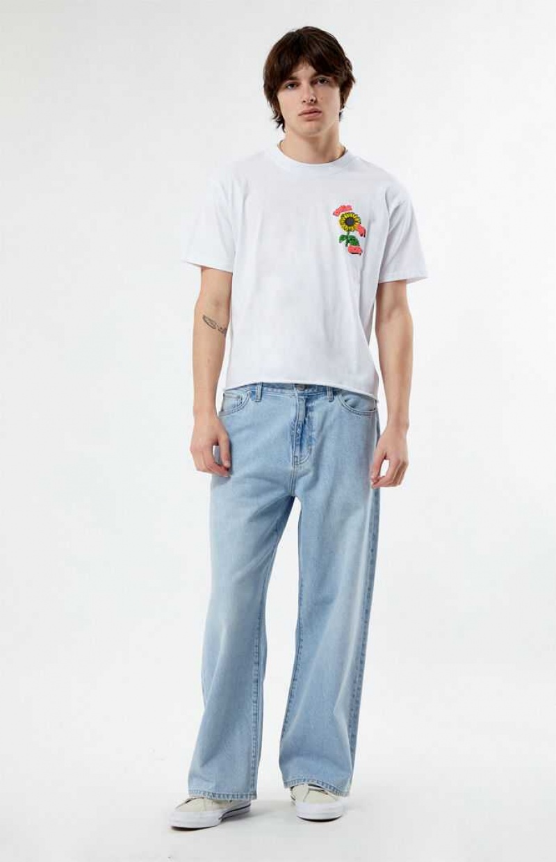 WHITE PacSun Express Ya Self Cropped T-Shirt | KCNOJHW-72