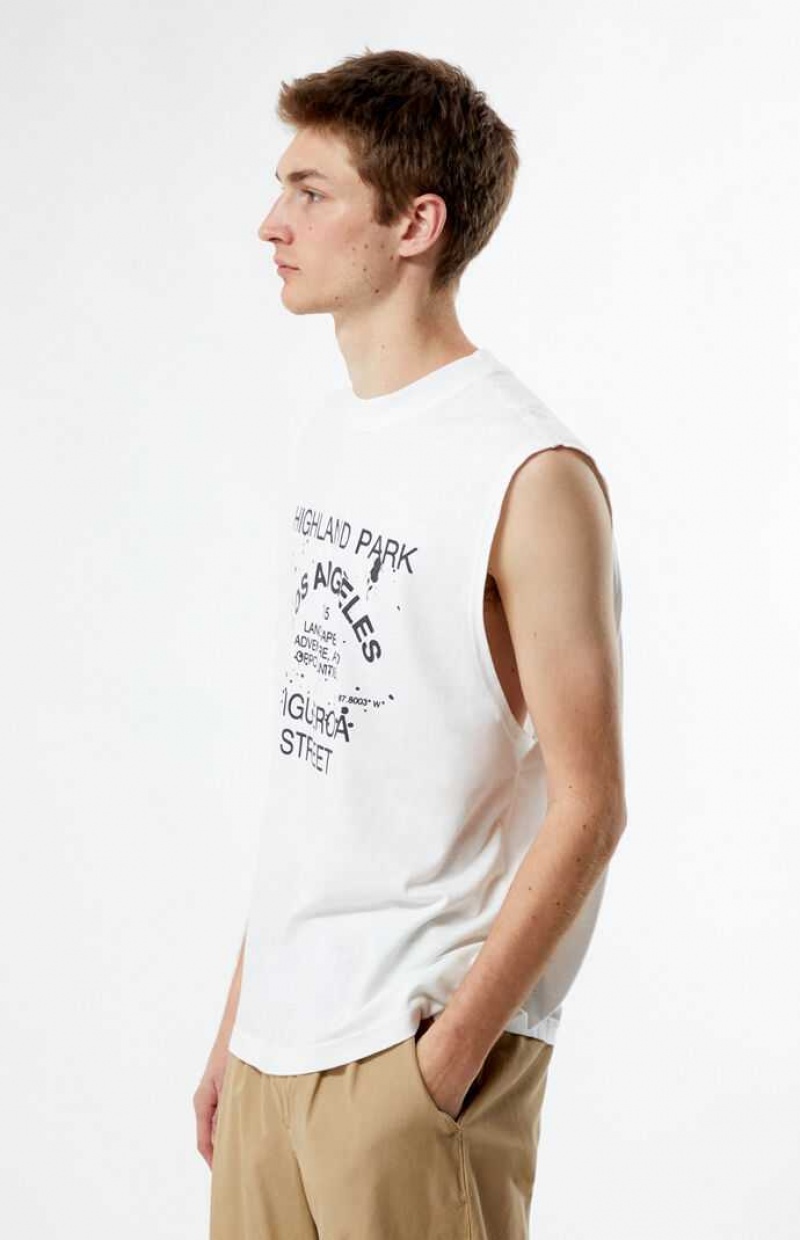 WHITE PacSun Figg Muscle T-Shirt | ZPQBRVG-98