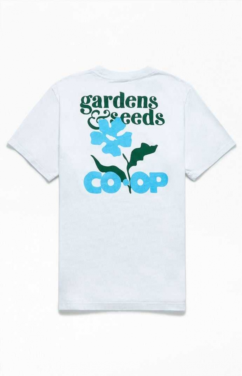 WHITE PacSun GARDENS & SEEDS Wave T-Shirt | MVLCHNQ-34