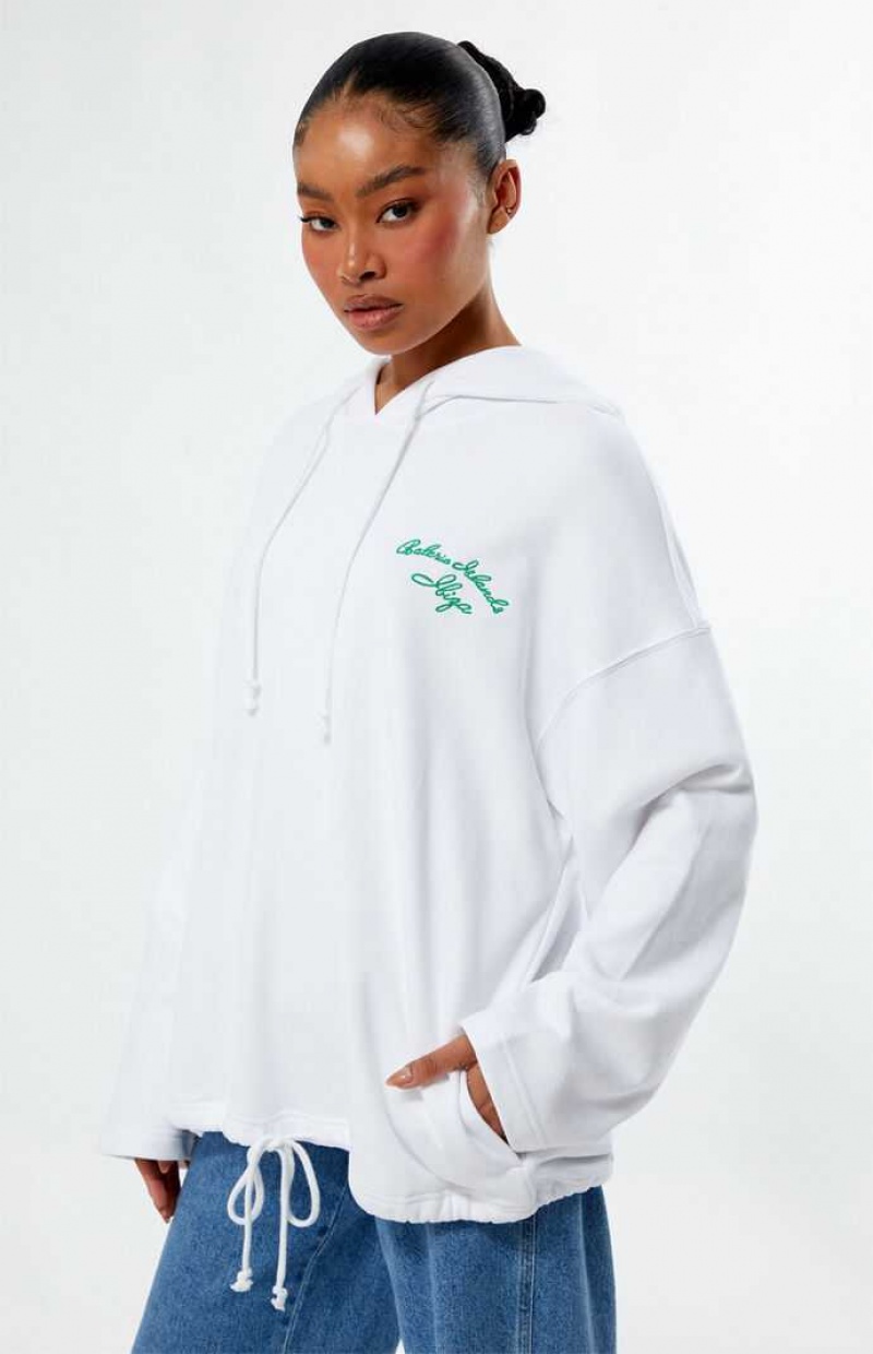 WHITE PacSun Islands Ibiza Oversized Hoodie | KPZRFEU-12