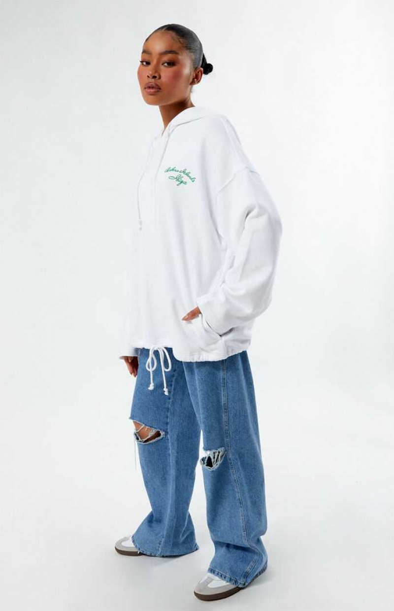 WHITE PacSun Islands Ibiza Oversized Hoodie | KPZRFEU-12