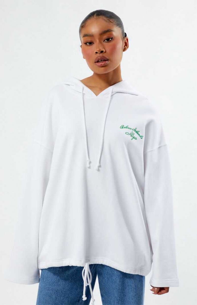 WHITE PacSun Islands Ibiza Oversized Hoodie | KPZRFEU-12