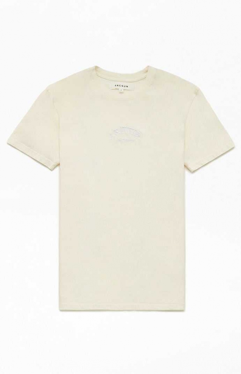 WHITE PacSun LA Embroidered T-Shirt | ZWPGVAU-80