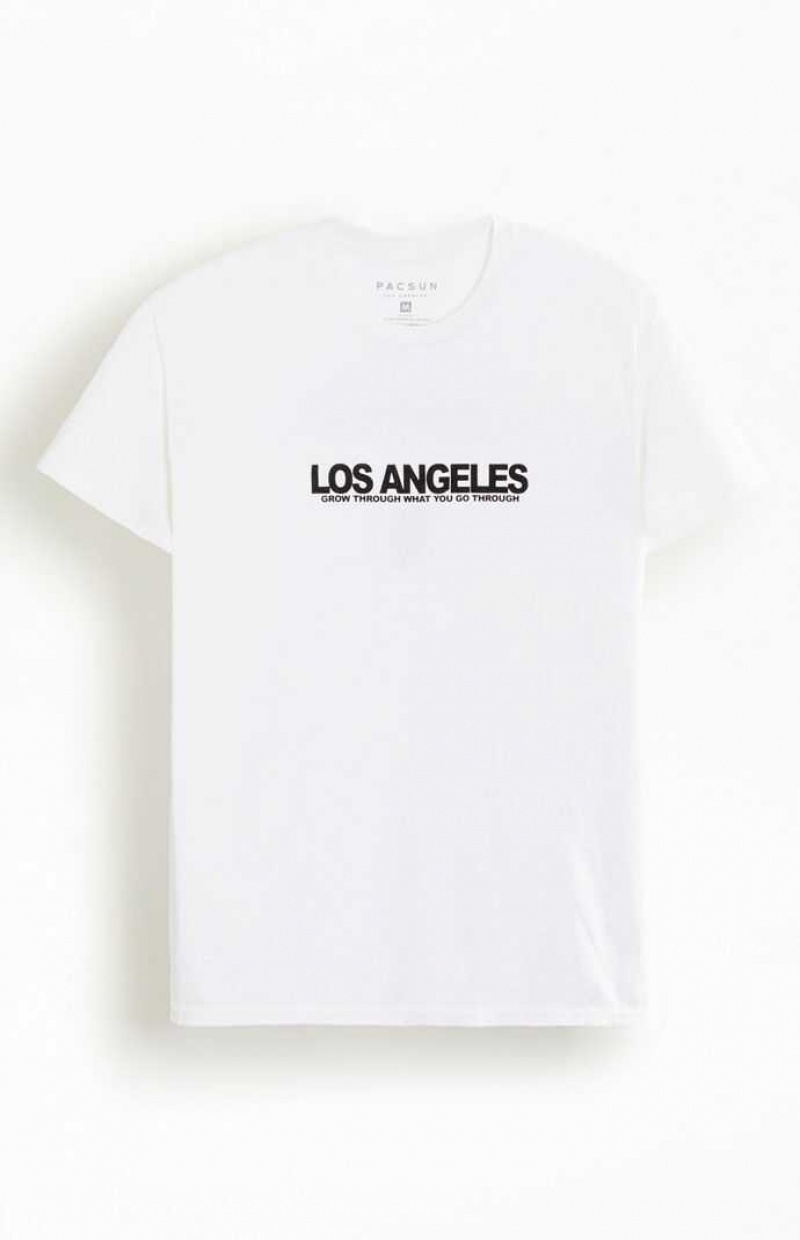 WHITE PacSun LA Skull T-Shirt | TQMLNBA-24