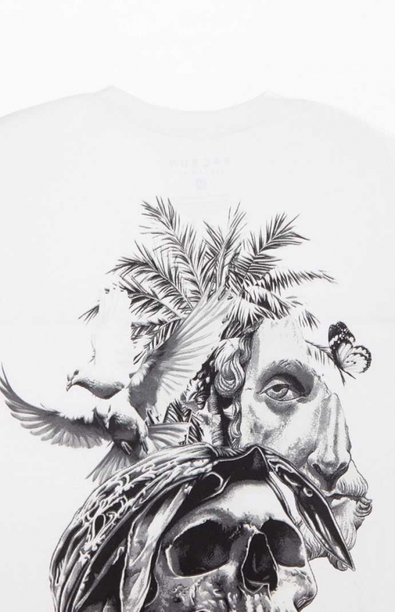 WHITE PacSun LA Skull T-Shirt | TQMLNBA-24