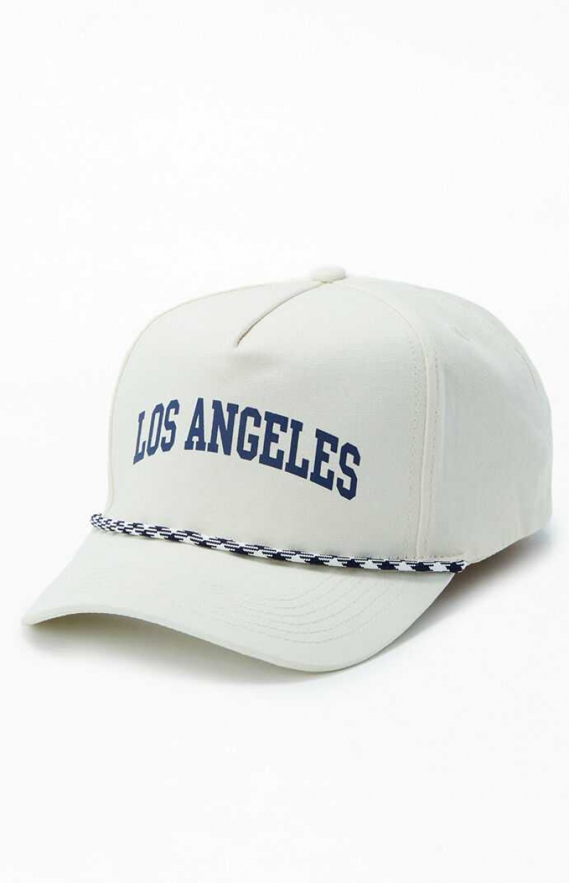 WHITE PacSun Los Angeles Collegiate Snapback Hat | DMBTKHS-68