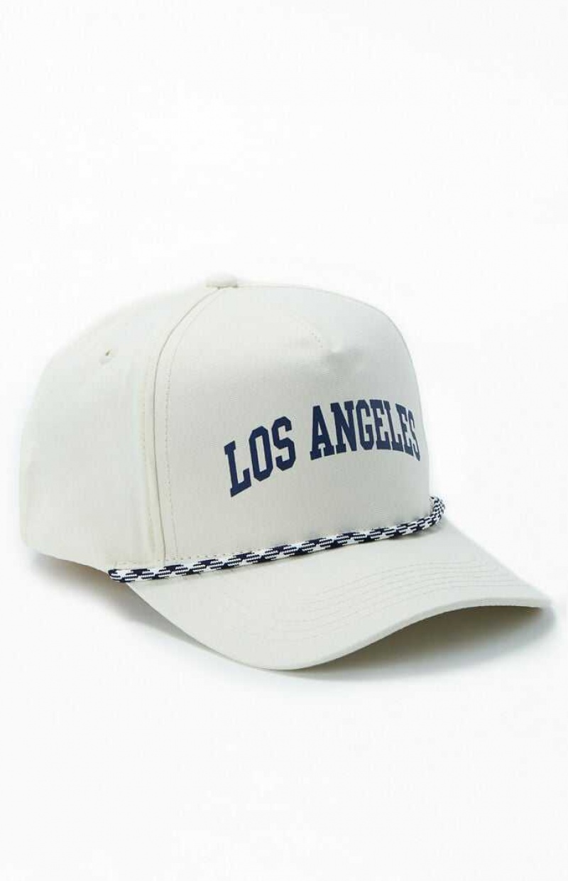 WHITE PacSun Los Angeles Collegiate Snapback Hat | DMBTKHS-68