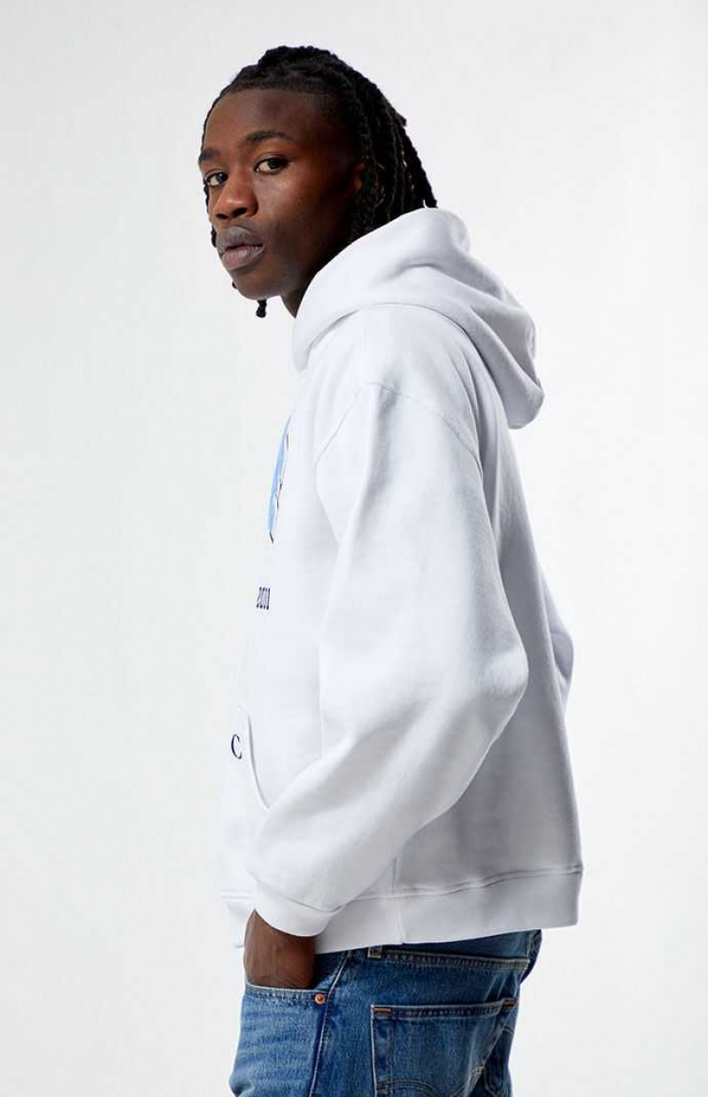 WHITE PacSun Meditate Embroidered Hoodie | SIOHCNJ-13