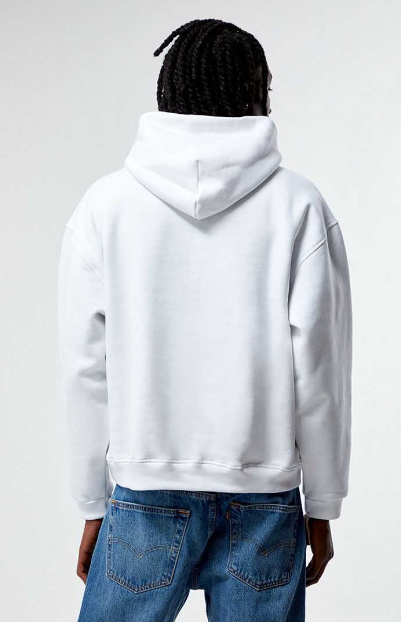 WHITE PacSun Meditate Embroidered Hoodie | SIOHCNJ-13