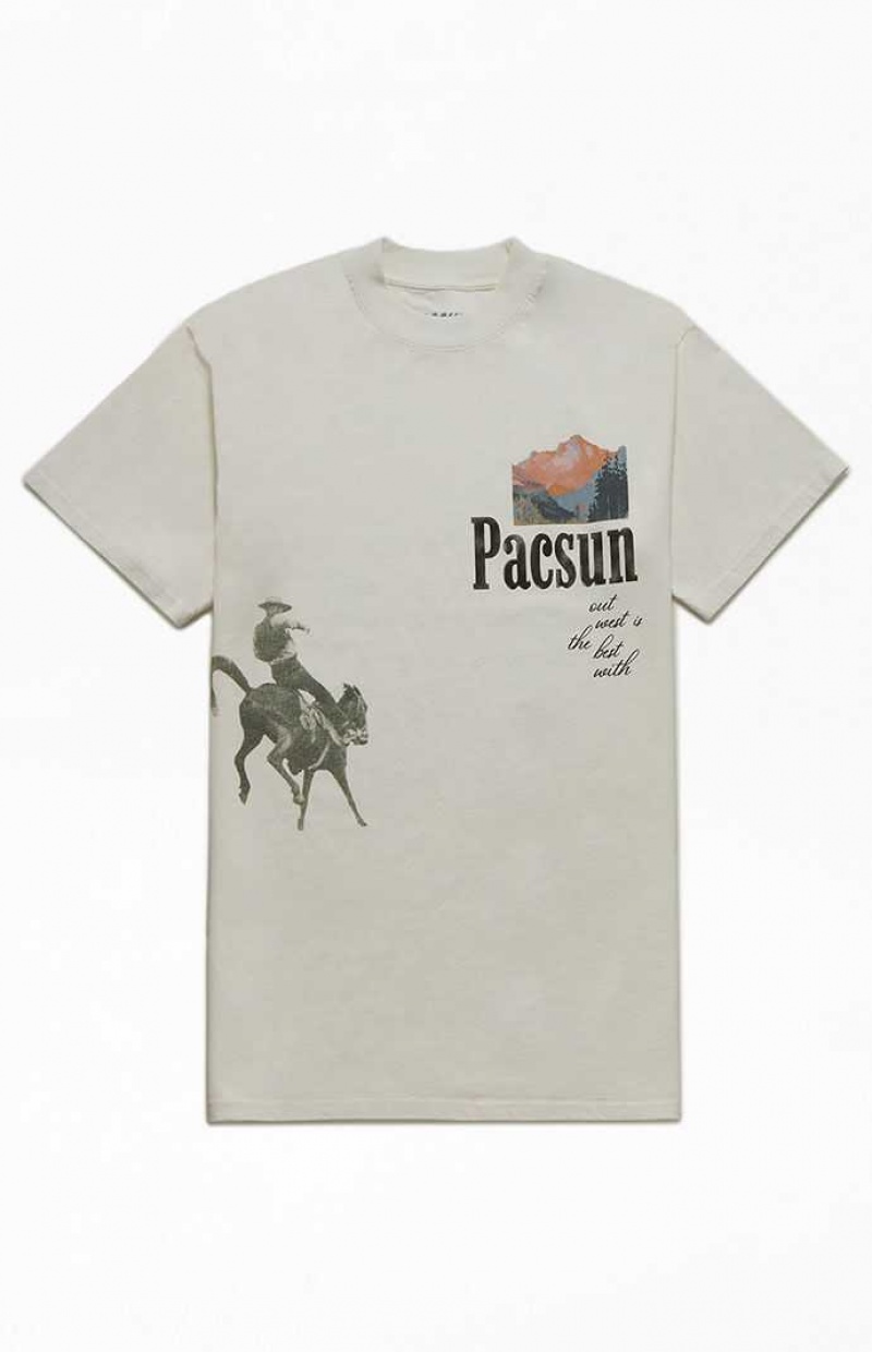 WHITE PacSun Out West T-Shirt | XQATLNI-61