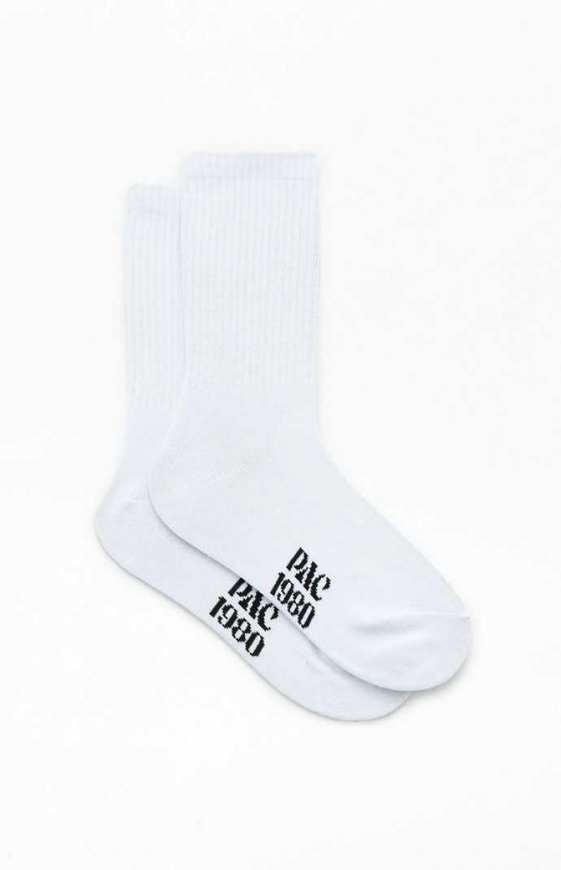 WHITE PacSun PAC 1980 Crew Socks | TULYRGO-31